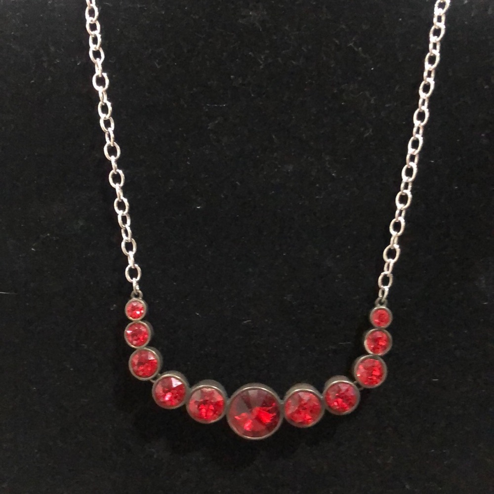 Touchstone Crystal by Swarovski, Spot On Necklace Scarlet